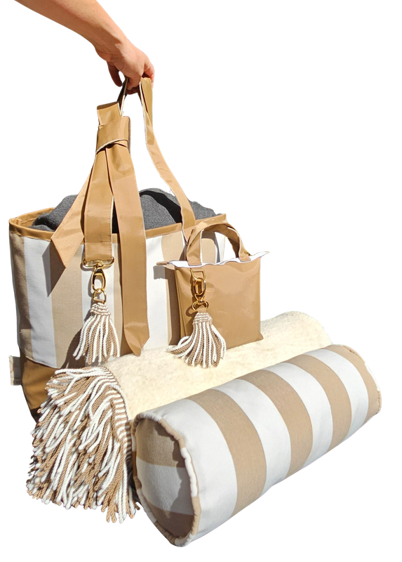 At The Beach tas Latte-Off white 60x40