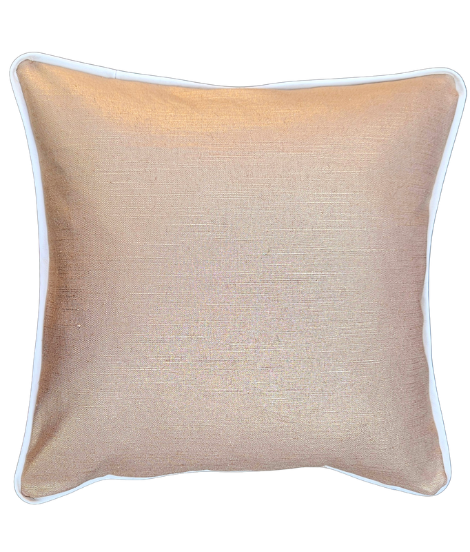 Pillow The Golden gold-off white leer 50x50