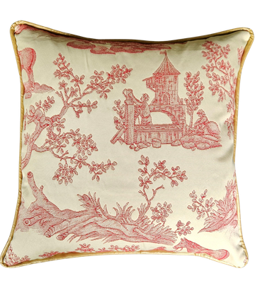Pillow The Burgundy toile de jouy 50x50