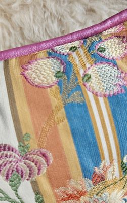 Sierkussen The Purple & Pinks bloem-petrol-rose 60x40