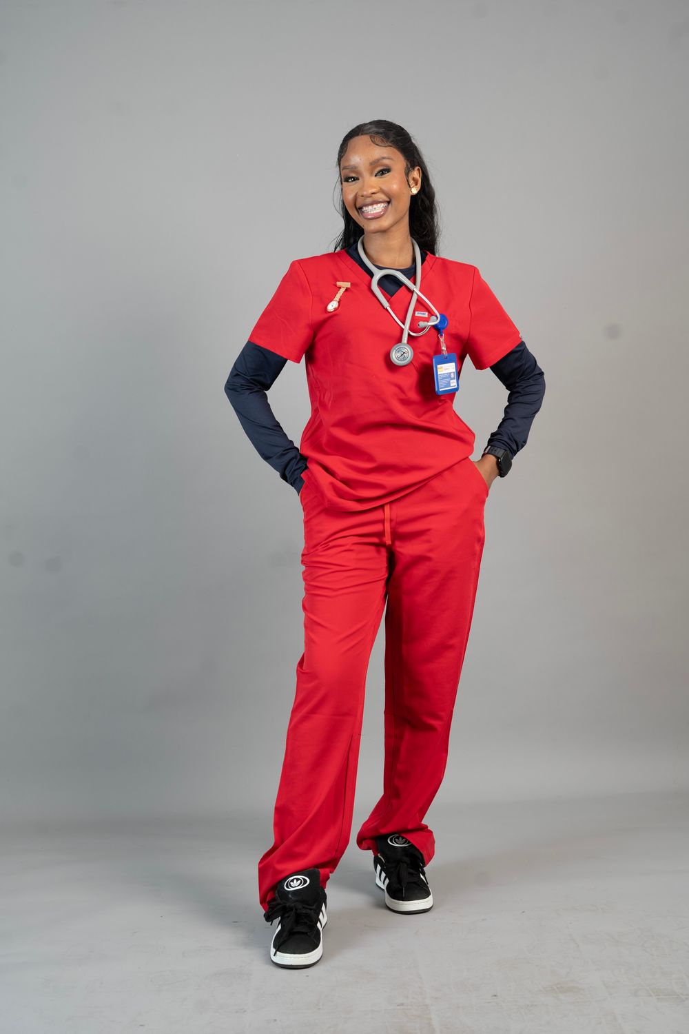 Red Alphamed Core Plus Scrubs—Straight