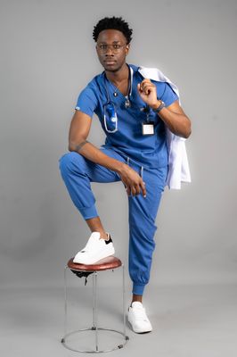 Blue Alphamed Jogger Scrubs