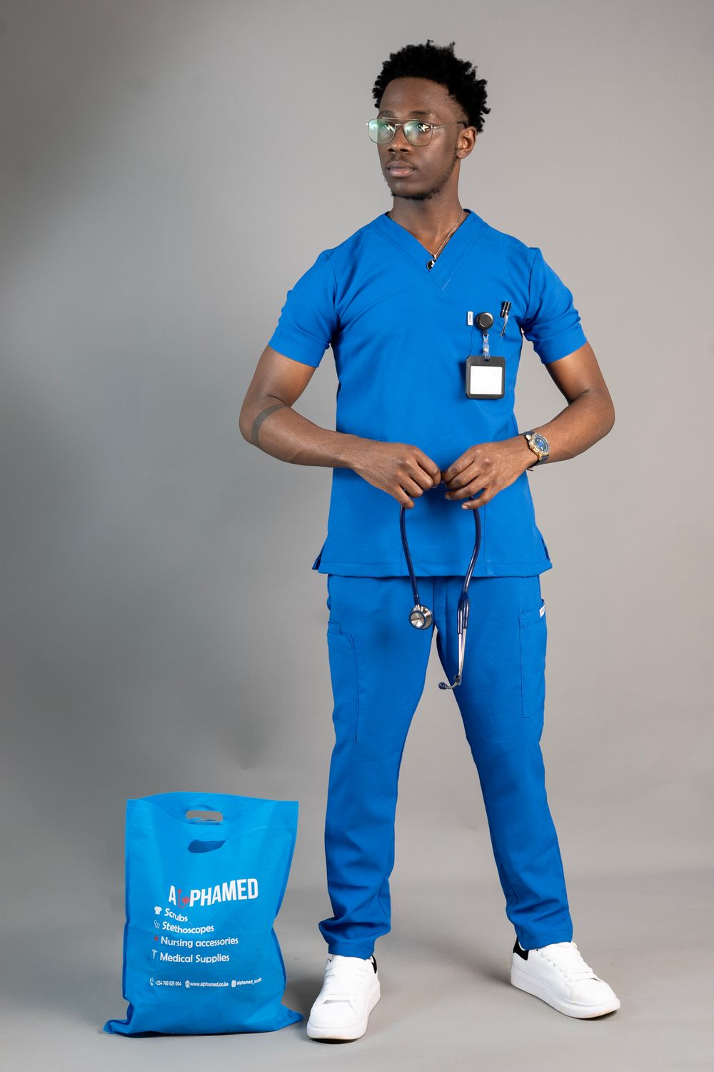 Blue Alphamed Scrubs