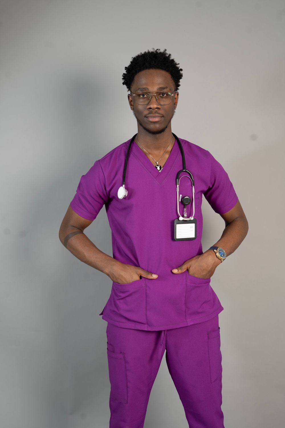 Magenta Alphamed Scrubs Top