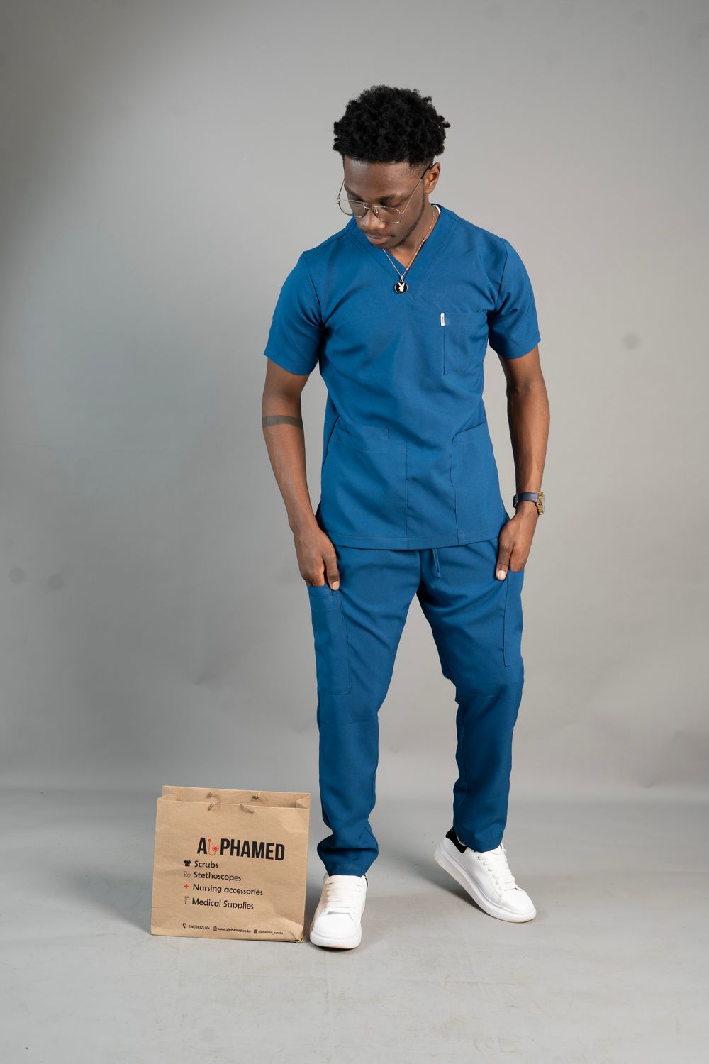 Royal Blue Alphamed Scrubs Pants