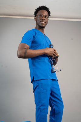 Blue Alphamed Scrubs Top