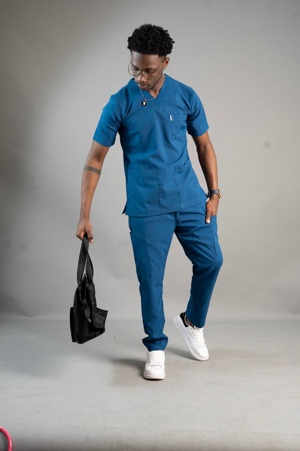 Royal Blue Alphamed Scrubs Top