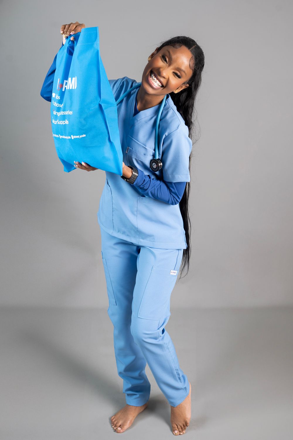 Light Blue Alphamed Scrubs Pants