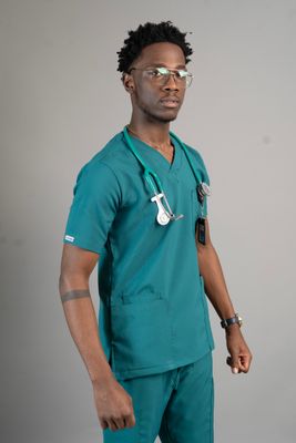 Teal Alphamed Scrubs Top
