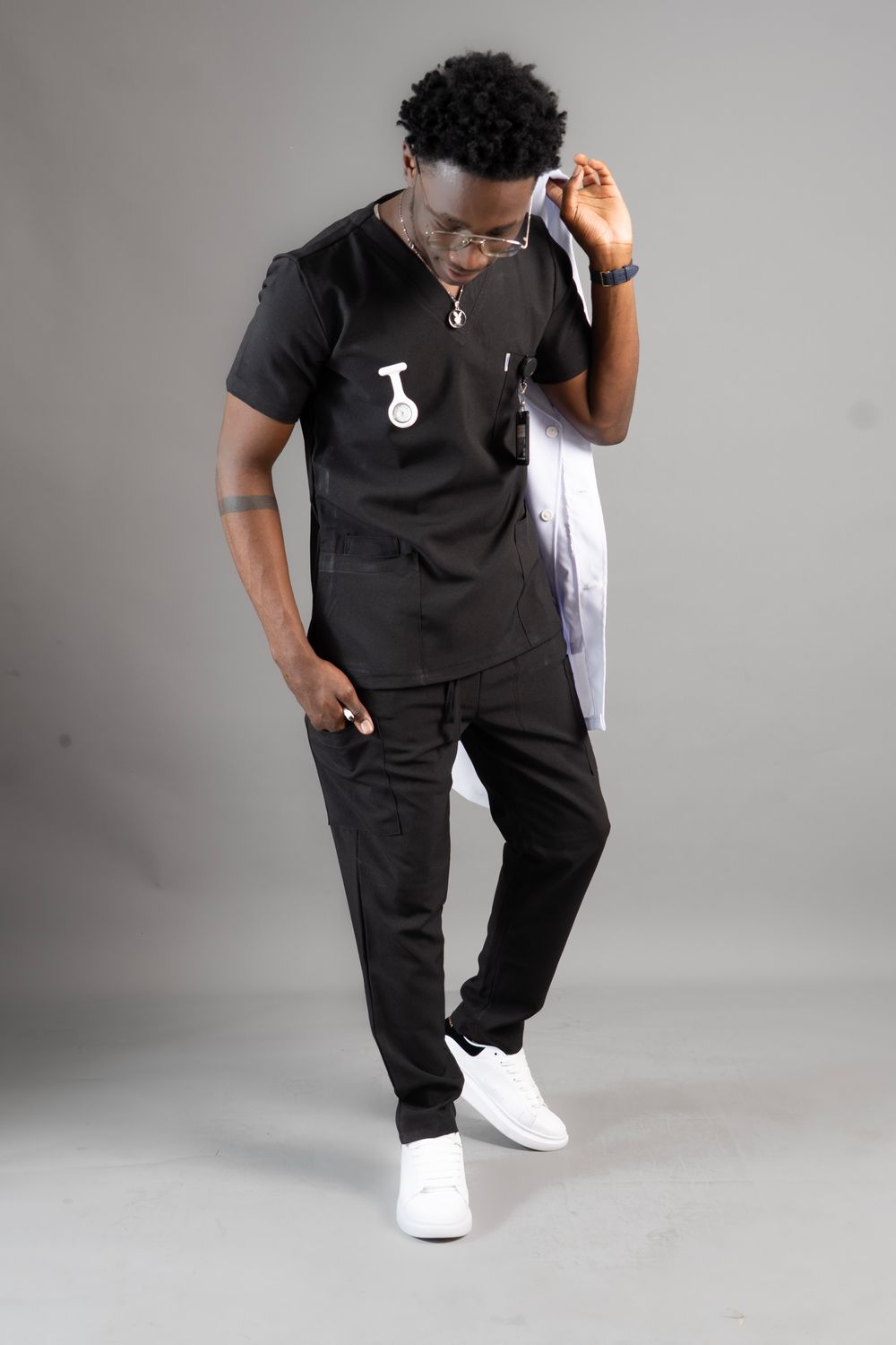 Black Alphamed Scrubs Pants