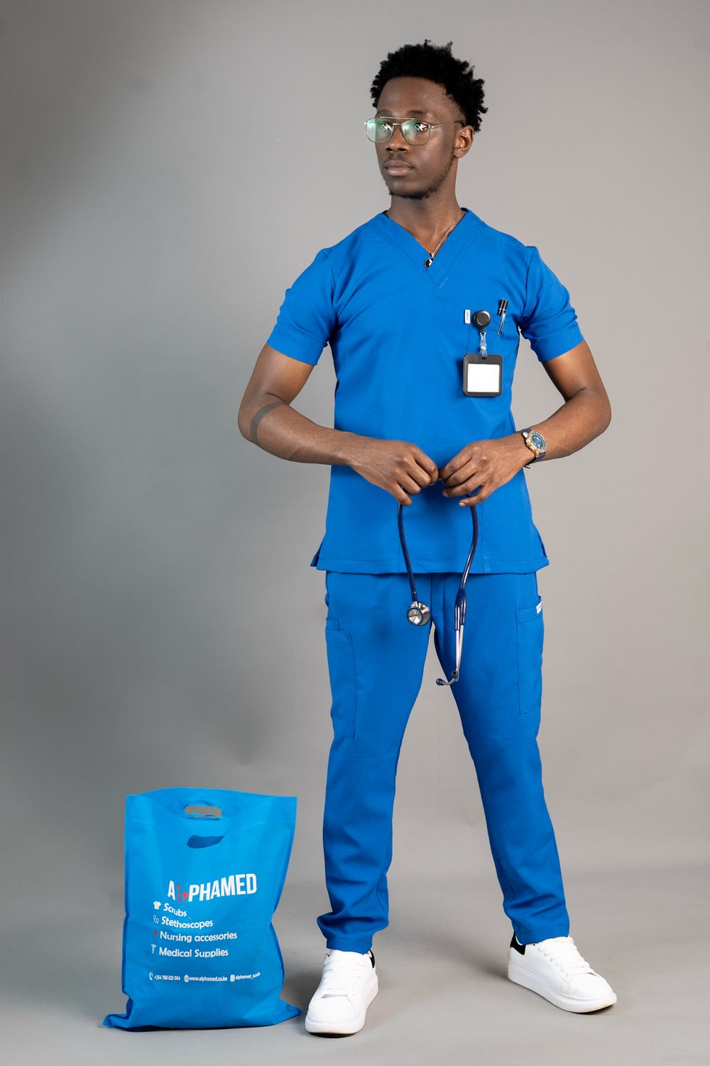 Royal Blue Alphamed Scrubs