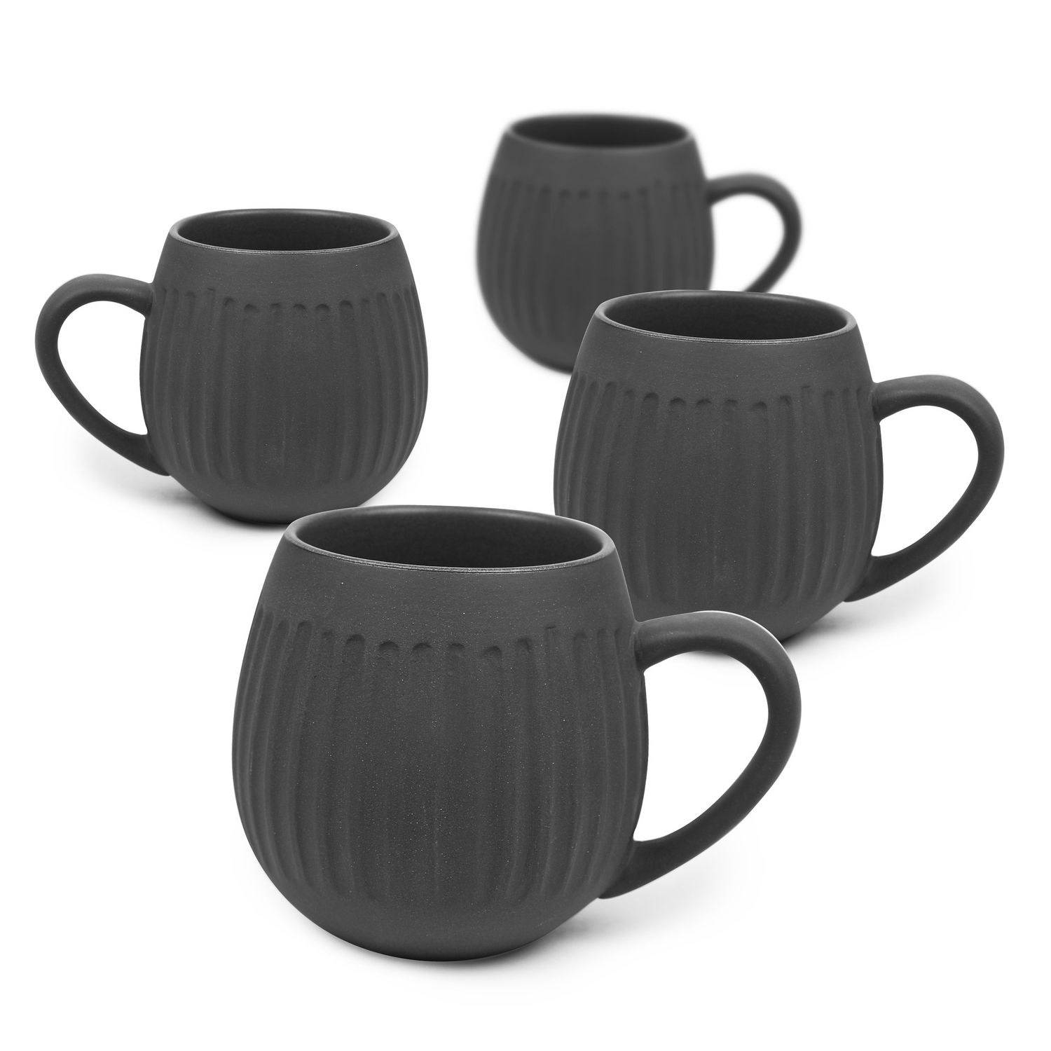 HUG MUG BLACK CLAY 4 PACK