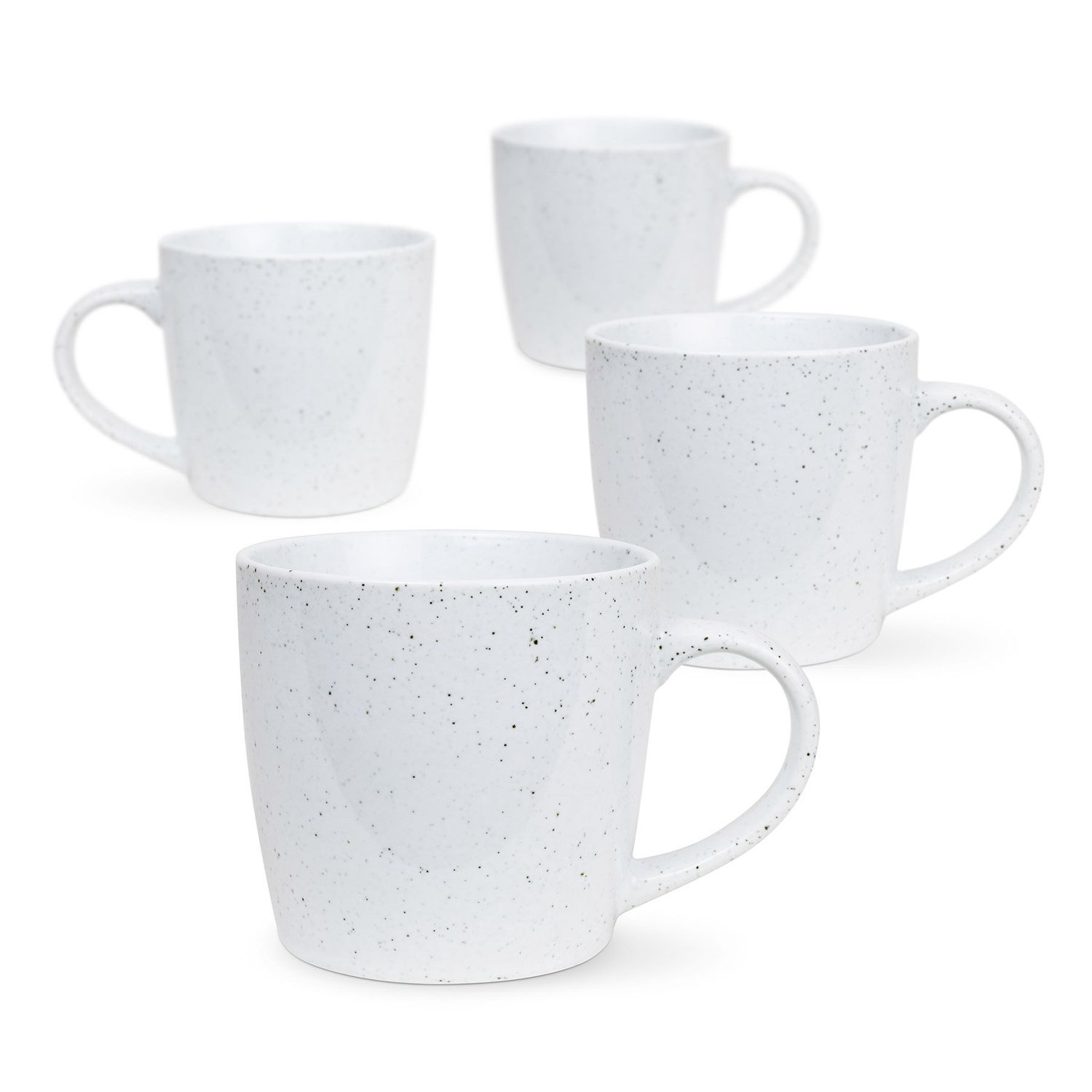 MUG 4PK WHITE GRANITE