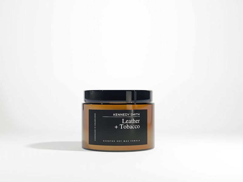 Leather Tobacco Large Candle -(425gm)