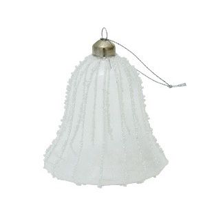 GLASS 11CM CLEAR WHITE BELL