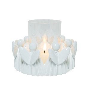 RESIN WHITE ANGEL CANDLE HURRICANE