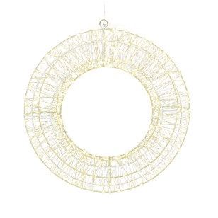 DENMARK LED 960L WHT SVR WREATH 38CM SML