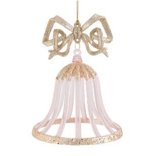 PLASTIC HANGING PINK GOLD BOW BELL