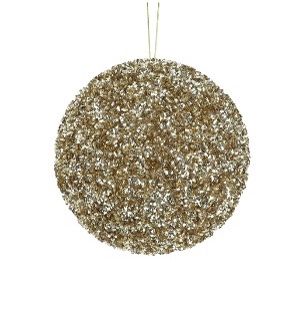 STYRO BEADED SEQUIN BALL CHMPGNE LGE
