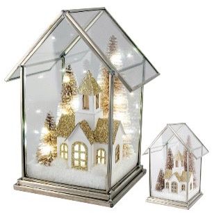 ACRYLIC CHMPGNE HOUSE W/LED LIGHTS SML