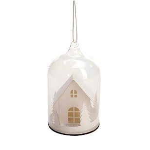 PAPER WHITE HOUSE IN GLASS DEC