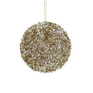STYRO BEADED SEQUIN BALL CHMPGNE MED
