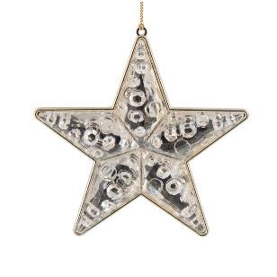 PLASTIC HANGING STAR DROP CHAMPAGNE