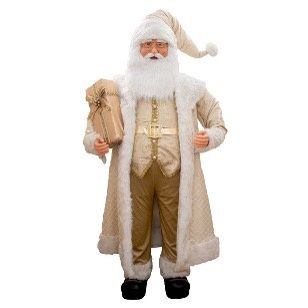 FABRIC 180CM XLGE SANTA CREAM