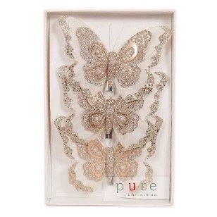 FEATHER BUTTERFLY PACK 3 CREAM CHMPGNE