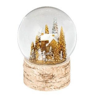 RESIN GLD BIRCH WBALL HOUSE IN TREES LGE