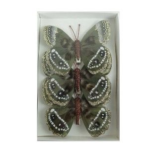 FEATHER BUTTERFLY PK3 NAT COPPER WHITE
