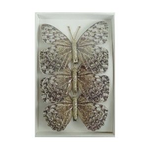 FEATHER BUTTERFLY PK3 BROWN WHITE
