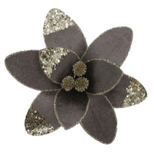 CLIP ON PNSETTIA BROWN GLITTER PETALS