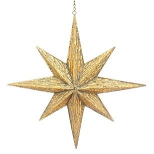 METAL ANTQUE GOLD MORAVIAN STAR LGE
