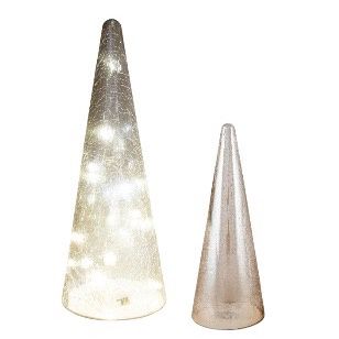 GLASS LED PLATINUM CONE TREE LGE