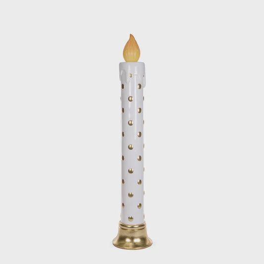 122.5 CM LED WHITE AND GOLD POLKA DOT CANDLE