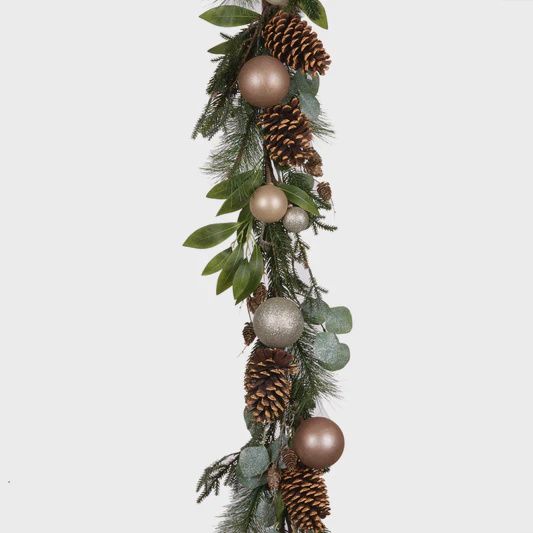 180 Cm Copper Hues Bauble Garland