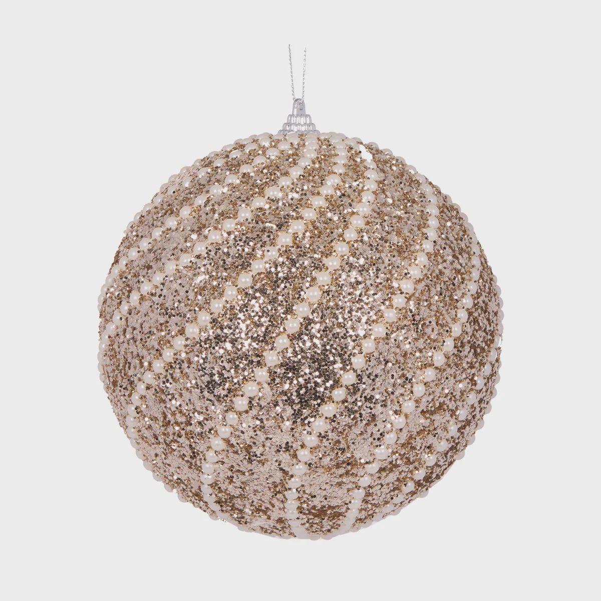 XL CHAMPAGNE PEARL SWIRL BAUBLE