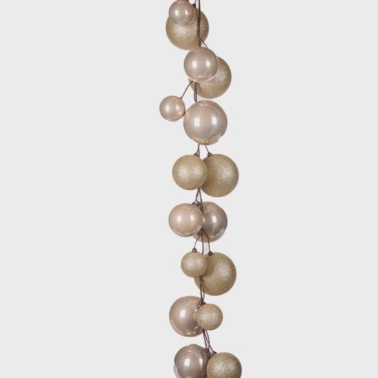 270CM CHAMPAGNE BAUBLE GARLAND