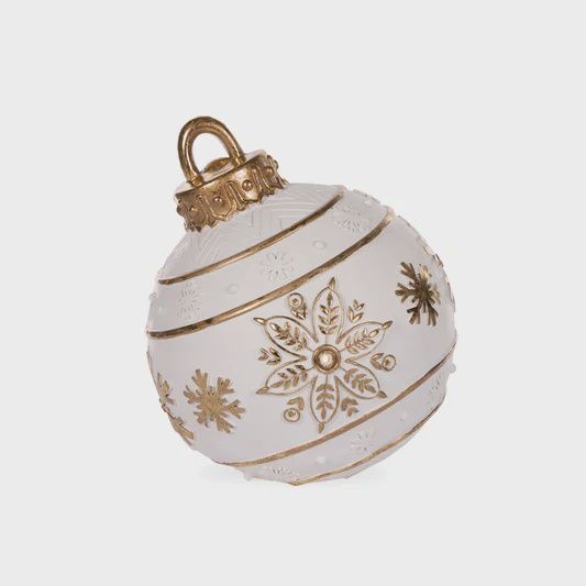 39 CM LED WHITE SNOWFLAKE BAUBLE DECOR