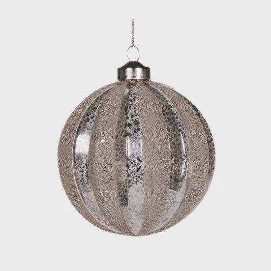 Antique Silver Beaded Bauble