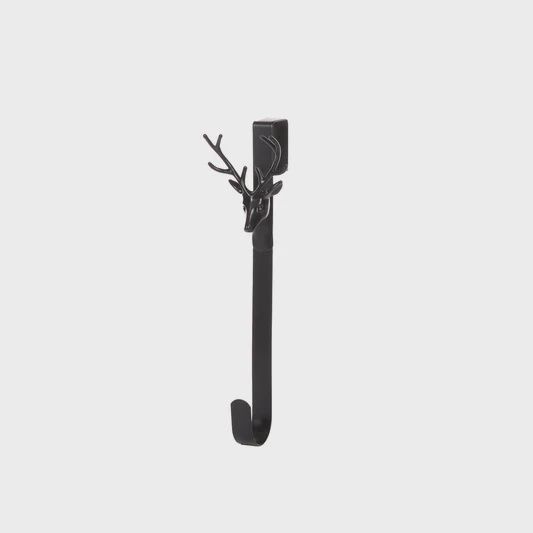 MATTE BLACK DEER WREATH HOOK