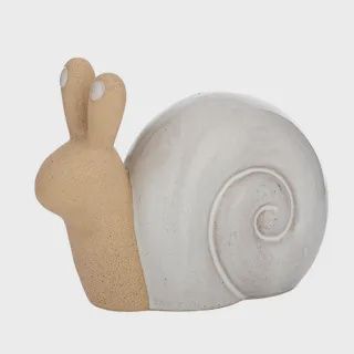 Sonia Snail Cer Sculpt 15.5x13cm Nat/Wht