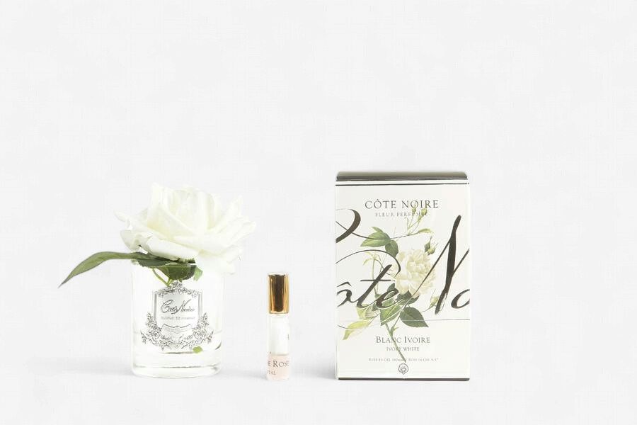 Perfumed Single Rose - Clear - White
