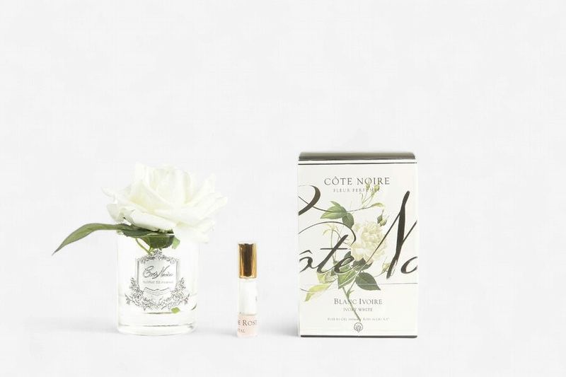 Perfumed Single Rose - Clear - White