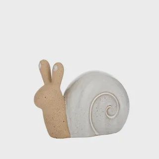 Sonia Snail Cer Sculpt 11.5x9cm Nat/Wht