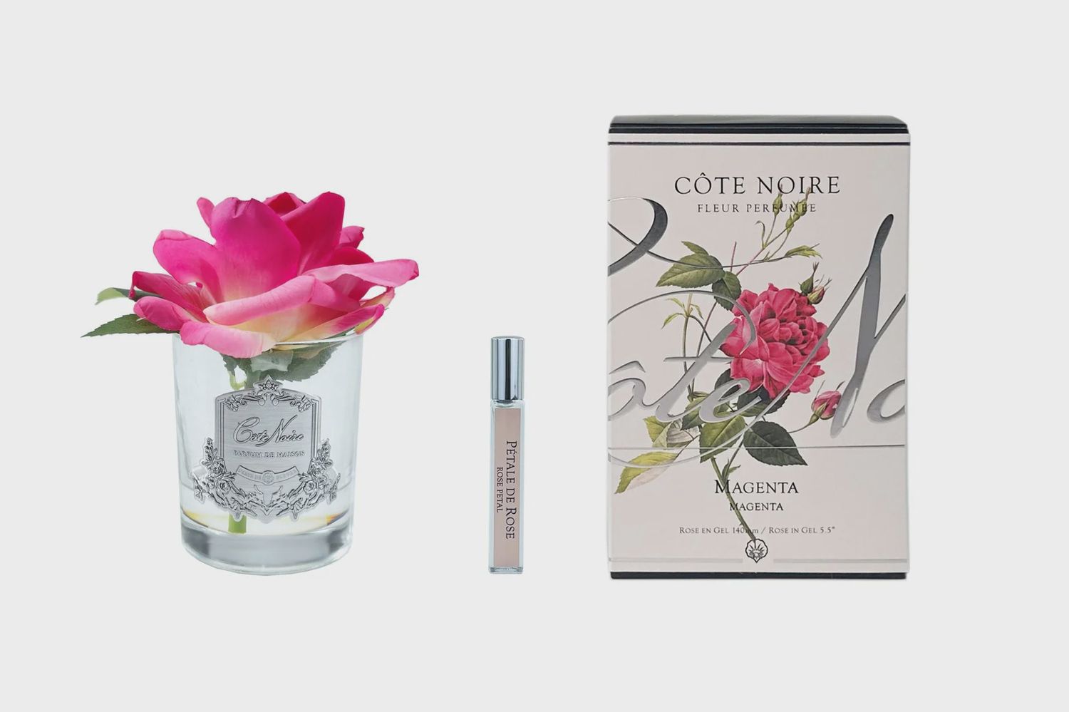 Perfumed Natural Touch Single Rose - Clear - Magenta
