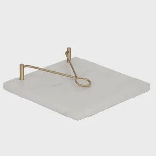 Mira Marble/Brass Napkin Holder 20cm Wht