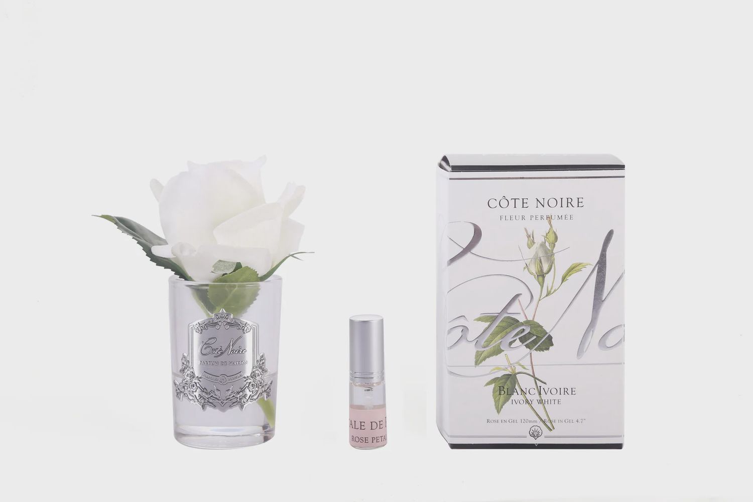 Perfumed Natural Touch Rose Bud - Clear - White