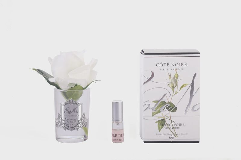 Perfumed Natural Touch Rose Bud - Clear - White